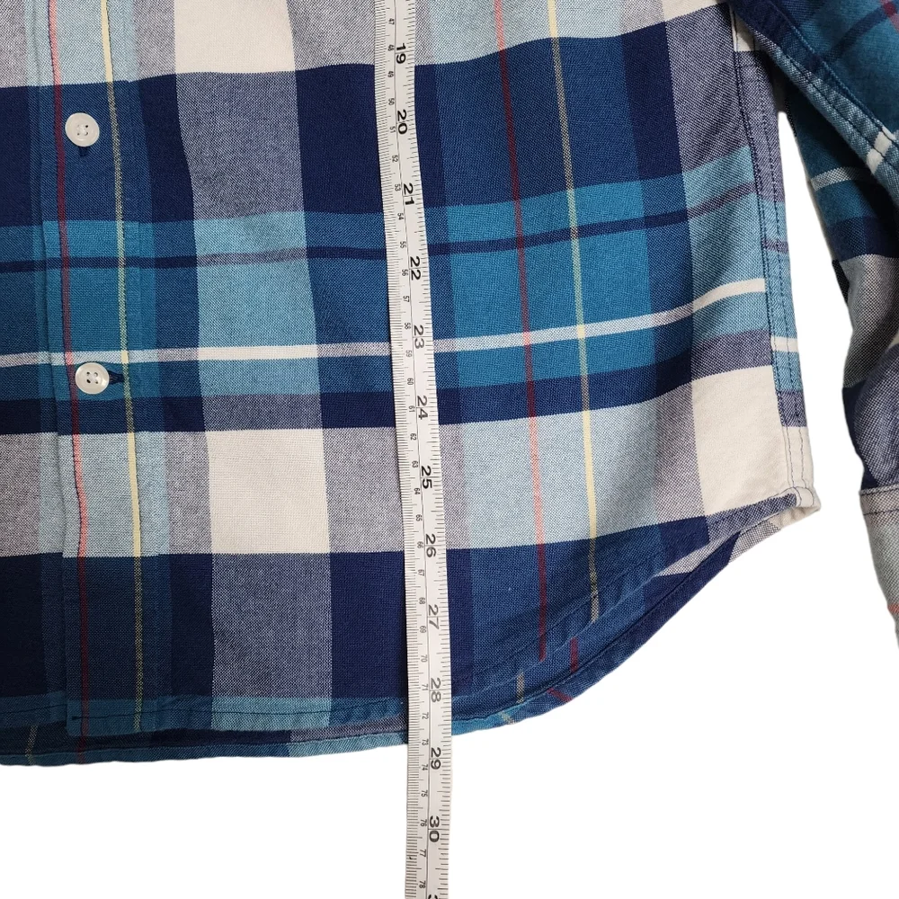Old‎ Navy Slim Fit Men's Button Down Everyday Blue Plaid Shirt size Small